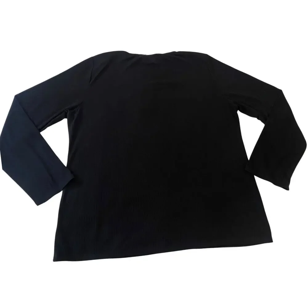 Women's CALVIN KLEIN Sleep XL Henley Shirt Long Sleeve Waffle Knit 3 Buttons